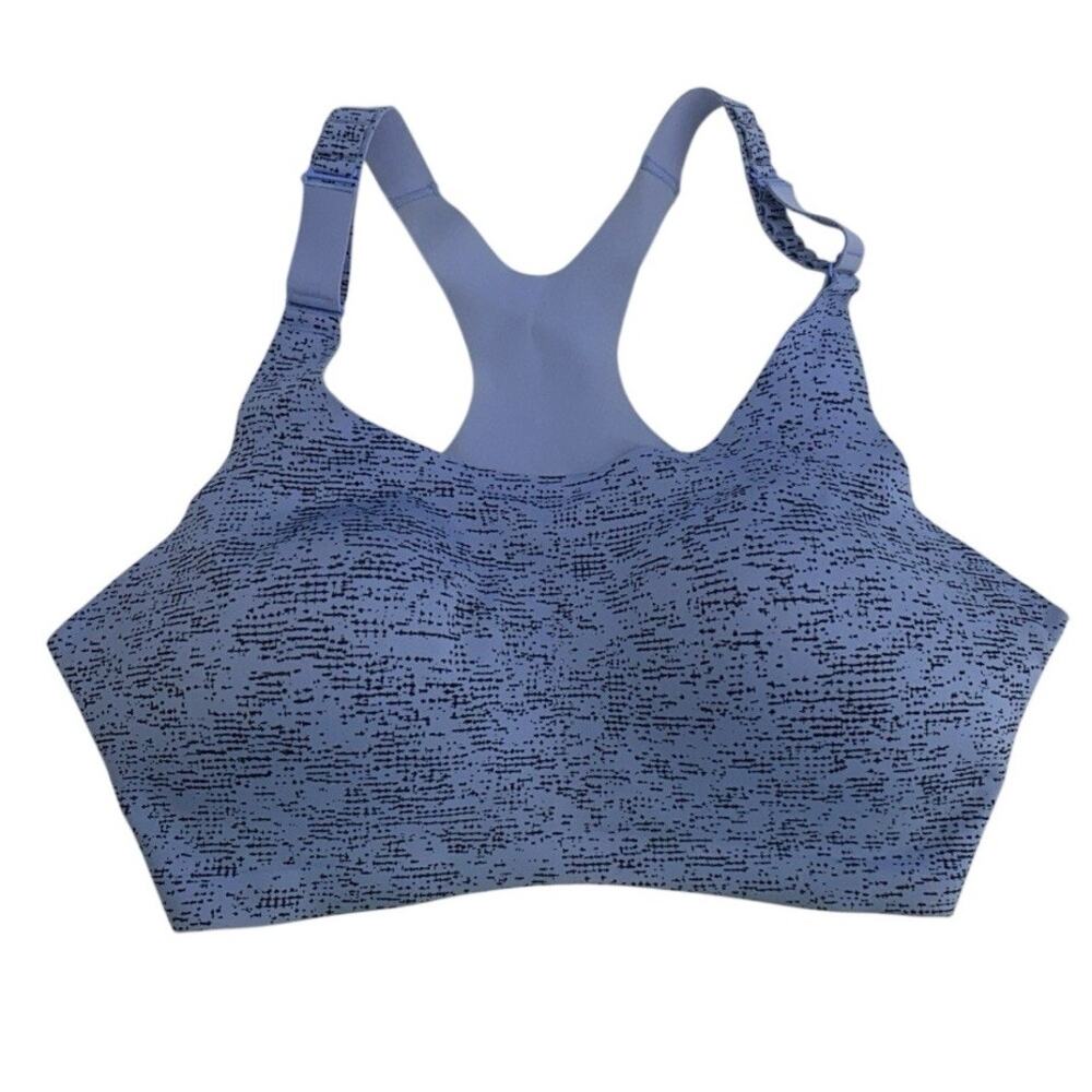 Brooks Dare Racerback Sports Bra Womens 38DD Blue Print High Impact Running